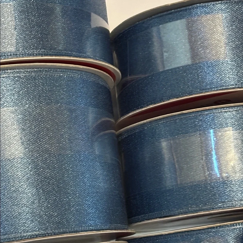 Cornflower Blue Satin Ribbon Wired Ribbon set of 6 Light blue Satin Ribbon